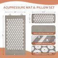 Homlyns Heated Acupressure Mats - 3 Heat Levels With 2 Hours Auto Off Heating Acupuncture Mat Full Body Massage For Pain Relief Pad In Grey