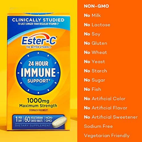 EsterC Vitamin C 1000 mg 60 Coated Tablets (Packaging May Vary)