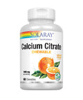 Solaray Calcium Citrate 1000mg | Natural Orange Flavor | Teeth & Bone Health, Nervous, Muscular & Cardiovascular System Support | Vegan | 60 Chewables