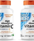 Doctors Best High Absorption Vitamin C With Purewayc Sustained Release For All Day Immune Support Nongmo Gluten Soy Vegan 60 Tablets
