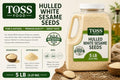 TOSS Hulled White Sesame Seeds, 5 LB Bulk Resealable Jar ÃƒÂ¢Ã¢â€šÂ¬Ã¢â‚¬Å“ Premium Baking & Cooking Ingredient with Nutty Flavor