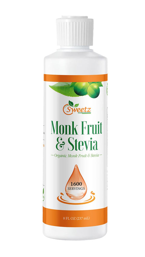 Monk Fruit & Stevia Liquid Sweetener Drops - Natural Sweeteners & Sugar Alternatives - Delicious Blend with No Bitter Aftertaste - Concentrated Sweetener Liquid Drops Extract ÃƒÂ¢Ã¢â€šÂ¬Ã¢â‚¬Å“ 16 FL OZ (3200 Servings)
