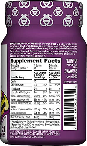 ZarBee's Naturals Mighty Bee Immune Support Gummy, Berry 21 ea