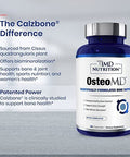 1MD Nutrition OsteoMD for Comprehensive Bone Support with Calcium Hydroxyapatite Vitamin D3 K2 90 Capsules