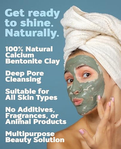 Aztec Secret Indian Healing Clay 1 Lb Deep Pore Cleansing Facial & Body Mask The Original 100% Natural Calcium Bentonite Clay Version 2