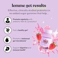 Lemme Fiber & Probiotic Gummies For Adults Promotes Regularity & Digestive Health No Sugar Added Strawberry Flavor 4G Prebiotic Fiber & Clinically Studied Probiotic Strains (60 Count)