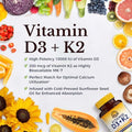 Vitalitown vitaminD3+K2 90 Softgels Organic Beet Root 60 Capsules 1300mg