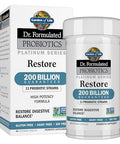 Garden Of Life Dr. Formulated Probiotics Platinum Series Restore 200 Billion Cfu Guaranteed High Potency Probiotic Formula Vegan Non-Gmo Gluten Dairy Free Digestive Immune Support 28 Capsules