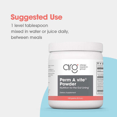 Allergy Research Group Perm A Vite Powder - Gut Health For Men & Women, Gut Assist, Gut Support, Gut Healing, L-Glutamine, Slippery Elm - 8.4 Oz