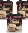 Atkins Mocha Latte Protein Shake Vanilla Caramel Pretzel Protein Bar Bundle 15G Protein Low Glycemic Keto Friendly