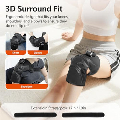 Emicool Cordless Knee Massager With Heat Vibration Heated Electric Knee Brace Massager For Pain Relief Muscle Relaxation 3 In 1 Knee Warmers Wrap For Shoulder Leg Elbow 4 Motors Christmas s For Dad Mom