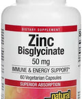 Natural Factors Zinc Bisglycinate, 50 Mg, 60 Vegetarian Capsules