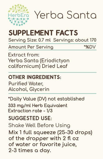 Yerba Santa A120 (2pcs) Alcohol Herbal Extract Tincture, Concentrated Liquid Drops Natural Yerba Santa (Eriodictyon Californicum) Dried Leaf (2x4 fl oz)