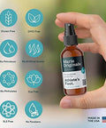 Athletes Foot Spray Extra Strength Natural Ingredients Itchy Skin Relief Ringworm Jock Itch Odor Apple Cider Vinegar Remedy For Men Women Marie Originals