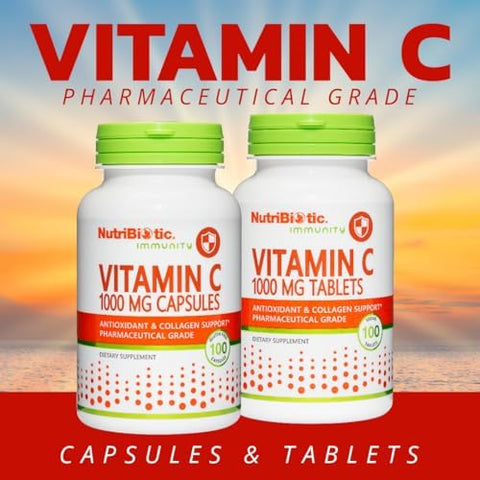 Nutribiotic - Vitamin C 1000 Mg 250 Count Tablets Essential Immune & Antioxidant Collagen Support Supplement Pharmaceutical Grade L-Ascorbic Acid Vegan Non-Gmo & Gluten