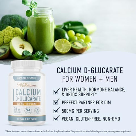 Smnutrition 200Mg Dim Supplement With Calcium Dglucarate Hormone Balancing Bundle With Dim Diindolylmethane Capsules (120 Servings) And Vegan Gluten Nongmo Cdg Supplement (90 Servings)