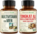 Vimerson Health Multivitamin for Men and Tongkat Ali for Men with Horny Goat Weed Maca Root Powder Tribulus Terrestris Saw Palmetto Extract