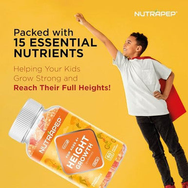 Teens Height Growth Supplement Gummies - Kids Grow Taller Natural Height Increaser Multivitamin - With Calcium Vitamin D3 K2 Zinc L-Arginine L-Glutamine L-Ornithine For Boys Girls