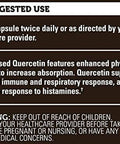 Global Healing Quercetin Supplement Capsules to Support Immune System Function, Respiratory Health & Body's Natural Response to Occasional Allergies - Non Drowsy Feeling - QuerceFIT 250 mg, 60 Count