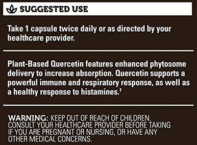 Global Healing Quercetin Supplement Capsules to Support Immune System Function, Respiratory Health & Body's Natural Response to Occasional Allergies - Non Drowsy Feeling - QuerceFIT 250 mg, 60 Count