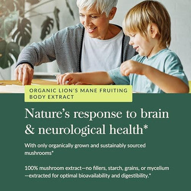 Gaia Herbs Lion'S Mane Mushroom Brain & Nerve Health Support 40 Vegan Capsules