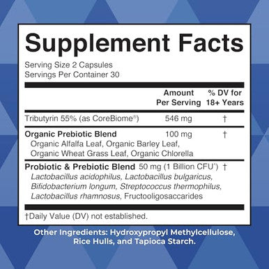 Maryruth's Complete Gut Health+ Probiotic Capsules With Prebiotics & Postbiotics 30 Servings