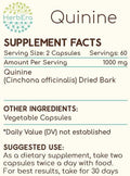 HerbEra Quinine 120 Capsules, 1000 mg, Wildcrafted Quinine (Cinchona officinalis) Dried Bark (120 Capsules)