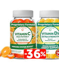 Lunakai Vitamin C And Vitamin D3 Gummies Bundle - 300Mg Organic Non-Gmo Vegan Chewable Gummy - Immunity Bone And Mood Support Supplement For Adults