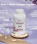 Micro Ingredients 8-In-1 Multi Collagen Pills & Mega Probiotics 200 Billion Cfu Veggie Capsules 2 Pack Bundle Hydrolyzed Peptides Hyaluronic Acid & Vitamin C 40 Strains Inulin & Bromelain