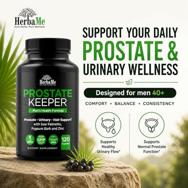Herbame Prostate Support Supplement For Men With Saw Palmetto Pygeum Bark 120 Capsules
