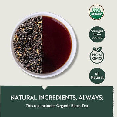 Luxmi Estates - Tale of Two Estates - Organic English Breakfast Tea 90 Tea Bags (15 ct x 6 Pack) | Made with Organic Darjeeling & Assam Tea from India | Smooth Flavorful Robust and Caffeinated