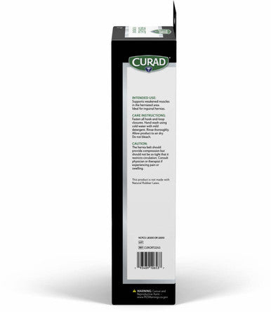 Curad Hernia Belt with Removable Compression Pads Hook-and-Loop Closure Elastic Black Size Small 1 Each
