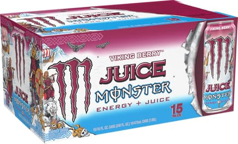 Monster Energy Juice Viking Berry, Energy Drink, 16 Ounce (Pack of 15)
