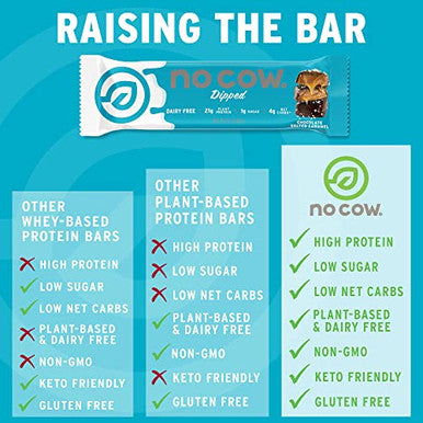 No Cow Chocolate Salted Caramel Dipped Protein Bar 2.12 Oz