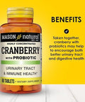 Mason Natural Cranberry With Probiotic 2 Month Supply Highly Concentrated Supports Normal Immune Health & Urinary System 60 Tablets