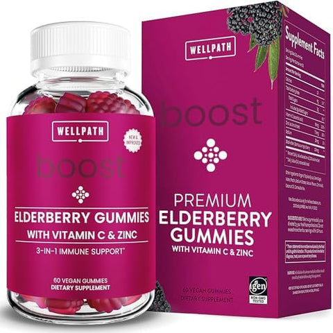 Wellpath Boost Elderberry Gummies With Zinc + Beet Root Gummies 60 Ct Each
