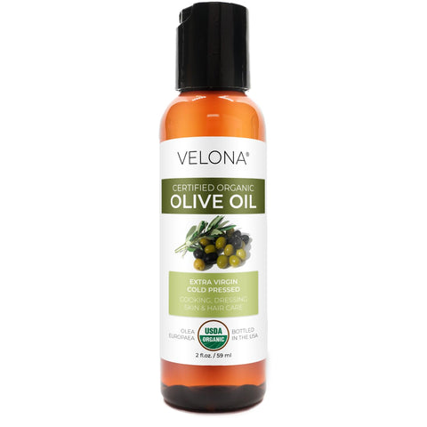 velona USDA Certified Organic Olive Oil - 64 Fl Oz | 100% Pure and Natural Carrier Oil | Extra Virgin, Unrefined, Cold Pressed | Cooking, Dressing, Face, Hair, Body & Skin Care | Use Today - Enjoy Results