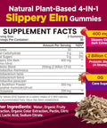 Natisland Slippery Elm For Women Gummies Organic Slippery Elm Bark Extract With Probiotics Sea Buckthorn L-Glutamine For Gut & Digestive Health Throat & Respiratory Support Sugar Free Vegan 60 Gummies