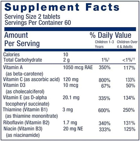 Life Extension Children's Formula Mixa" multivitamin for Kids 18 Essential Vitamins and Minerals Berry Flavored with no Added Sucrose GlutenFree NonGMO 120 chewable Tablets