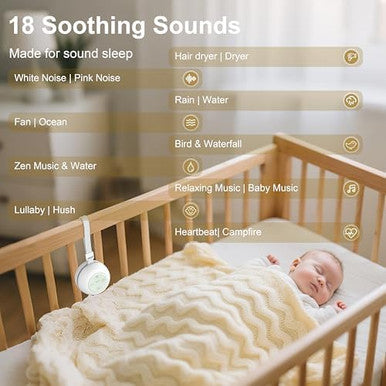 Wobrikosee Portable Sound Machine For Baby Kids Adults Usb Rechargeable White Noise Machine With Timer Function18 Smooth Sounds 256-Color Changing Mood Light Memory Function Sound Therapy For Home Travel
