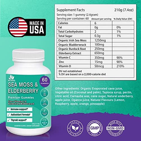 BIO VITALICA Sea Moss Elderberry and Irish Sea Moss Gummies (Bundle)