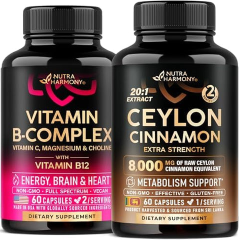 Nutraharmony Vitamin B Complex and Ceylon Cinnamon Capsules