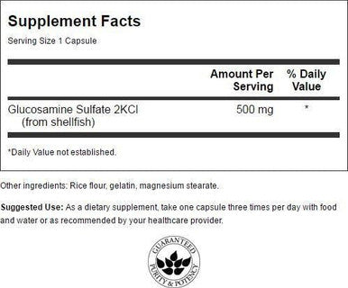 Swanson Glucosamine Sulfate 2Kcl 500 Milligrams 400 Capsules