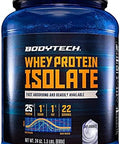 Bodytech Whey Protein Isolate Powder 25G Protein Per Serving With Bcaas Fastabsorbing For Muscle Growth & Recovery Unflavored (1.5 Lb 22 Servings)