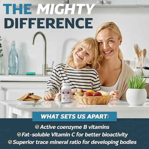 NutriSpec MightyMins Multivitamin for Kids with Iron in Chewable Form for Children from 6 Months Through Adolescence Easier to Absorb Gentle On Digestion 240 Wafers
