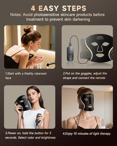 Kydj Red Light Therapy Mask For Face 7 Colors Led Face Mask Light Therapy With Rechargeable Remote Portable Anti-Aging & Skin Rejuvenation Device For Home Use Or Travel Ideal For Women