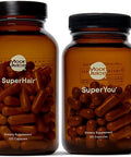 SuperYou & SuperHair by Moon Juice | SuperYou Natural Adaptogen Supplement for Calm & SuperHair Multivitamin Supplement for Healthier, Thicker Hair | Improve Overall Hair Health