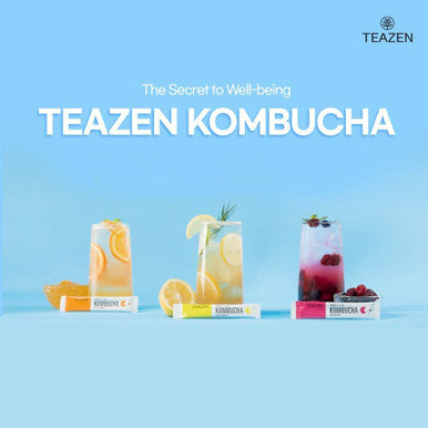 Teazen 3 Flavors 40 Sticks Variety Pack Kombucha Lemon (20 Sticks) and Berry Citron Flavor (20 Sticks)