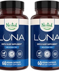 Nested Naturals Luna Sleep Aid Nonhabit Forming Natural Sleeping Pills For Adults With Naturally Sourced Ingredients Valerian Root Melatonin Chamomile Lemon Balm And More 60 Vegan Capsules