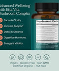 Etta Vita Usda Organic Lions Mane Supplement Capsules With Ashwagandha Chaga Reishi
